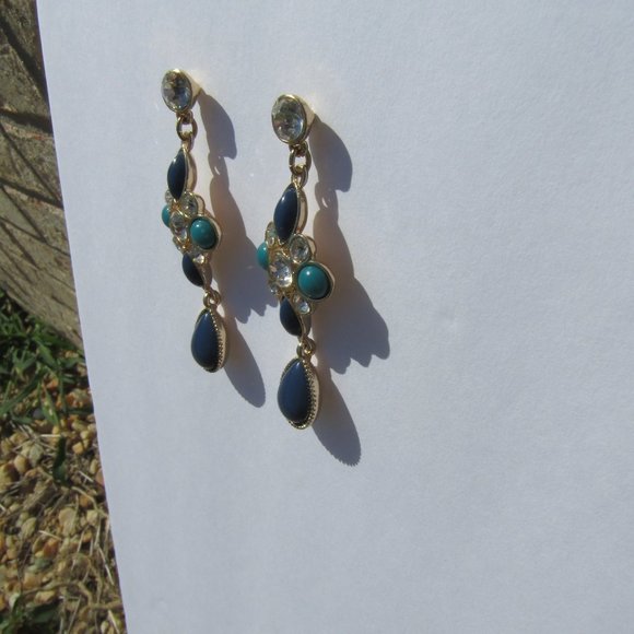 DANGLE rhinestone post earrings - Picture 2 of 5